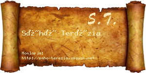 Sáhó Terézia névjegykártya