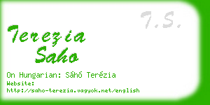 terezia saho business card